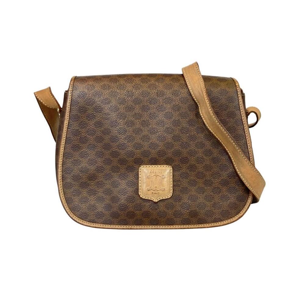 Celine Brown Bag canvas Crossbody coated Macadam monogram Shoulder - Picture 2 of 6